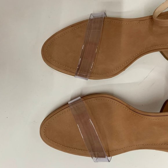 Schutz Geisy Suede Illusion Ankle Strap Block Heel - Picture 3 of 7